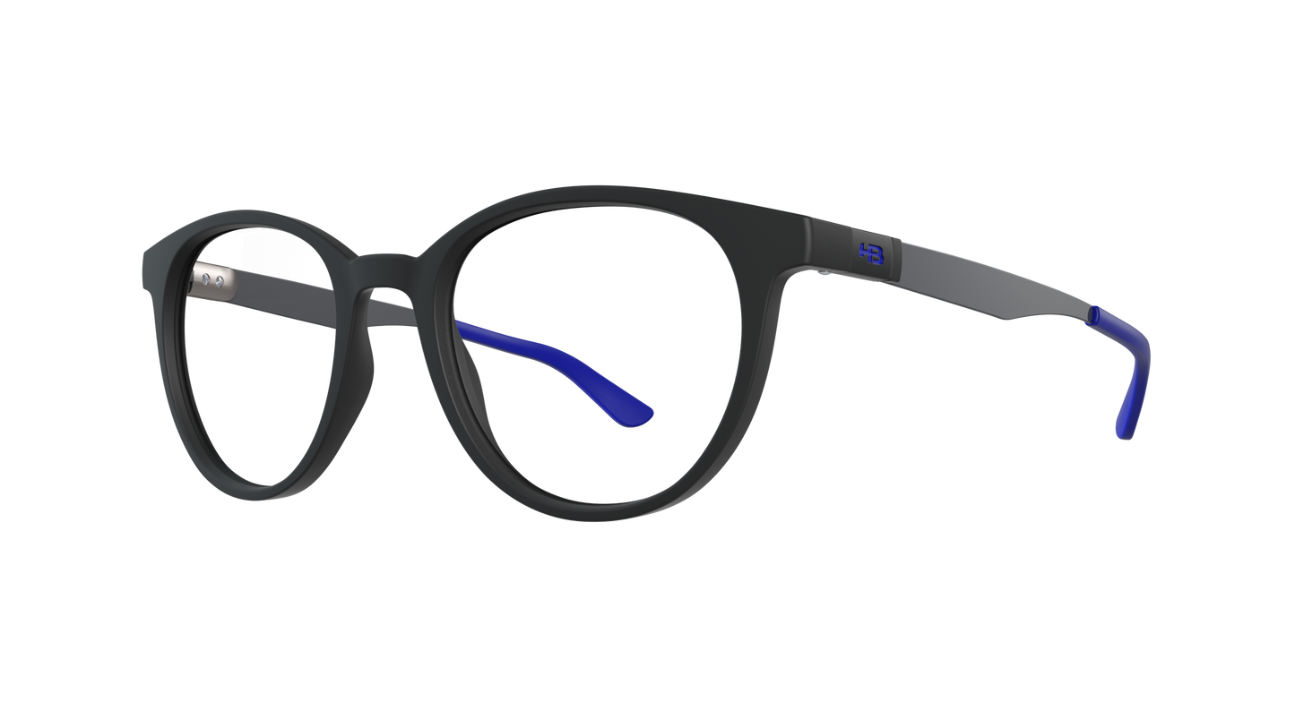 Óculos de Grau HB Duotech 0253 Clip On Matte Black D. Blue/ Blue Polarized Lente 4,9 Cm - Loja HB