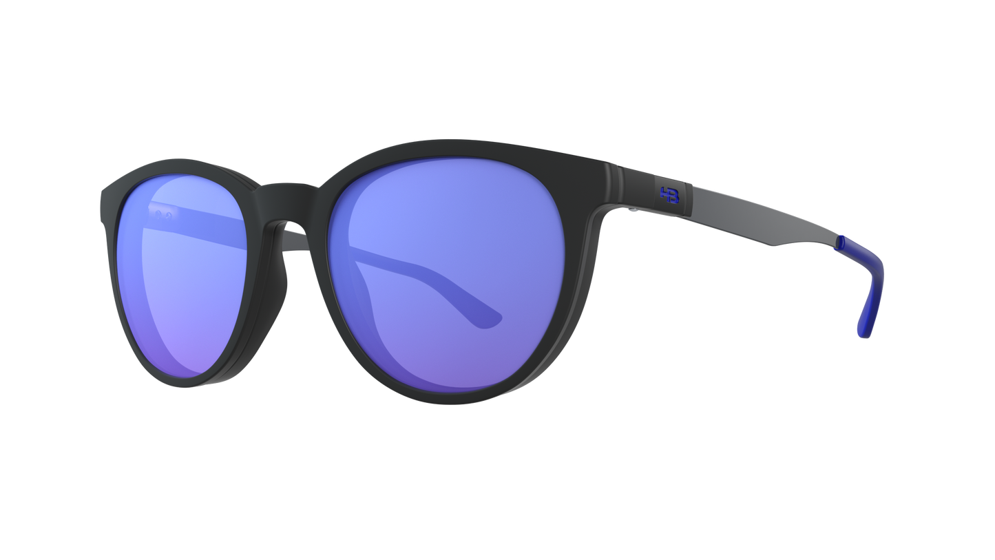 Óculos de Grau HB Duotech 0253 Clip On Matte Black D. Blue/ Blue Polarized Lente 4,9 Cm - Loja HB