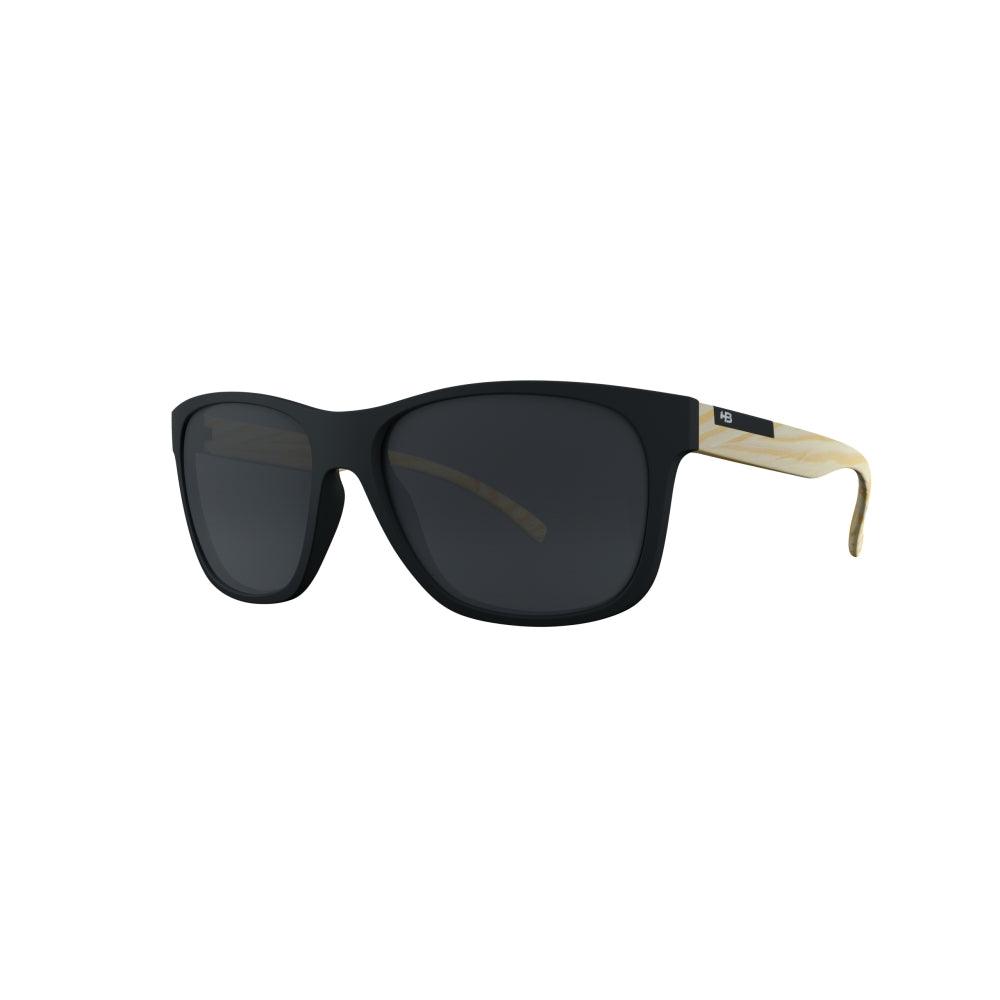 Óculos de Sol HB Underground Retangular Matte Black/Wood Polarized Gray - Solar - TAM 57 mm - Loja HB