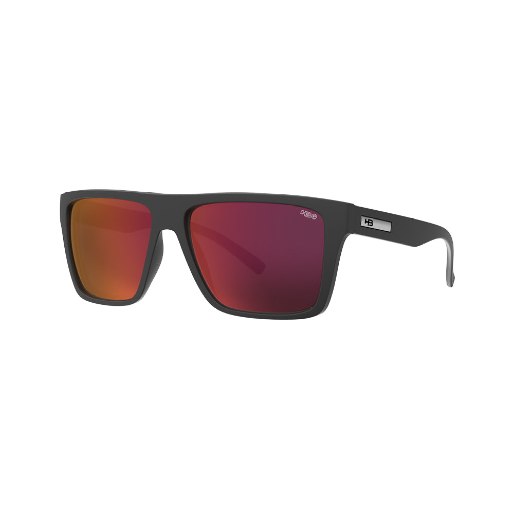 Óculos de Sol HB Floyd Matte Black Red Chrome Polarized Glass