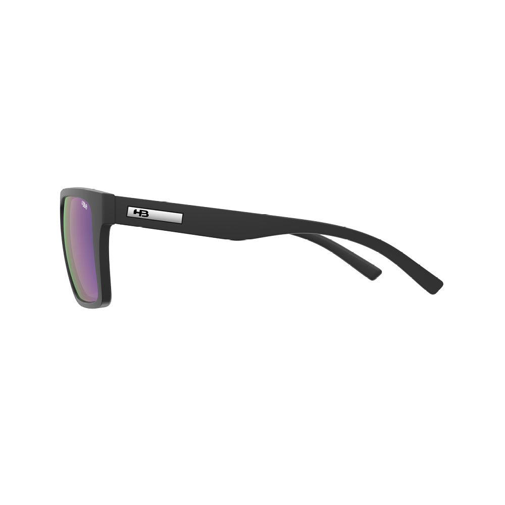 Óculos de Sol HB Floyd Matte Black Green Chrome Polarized Glass