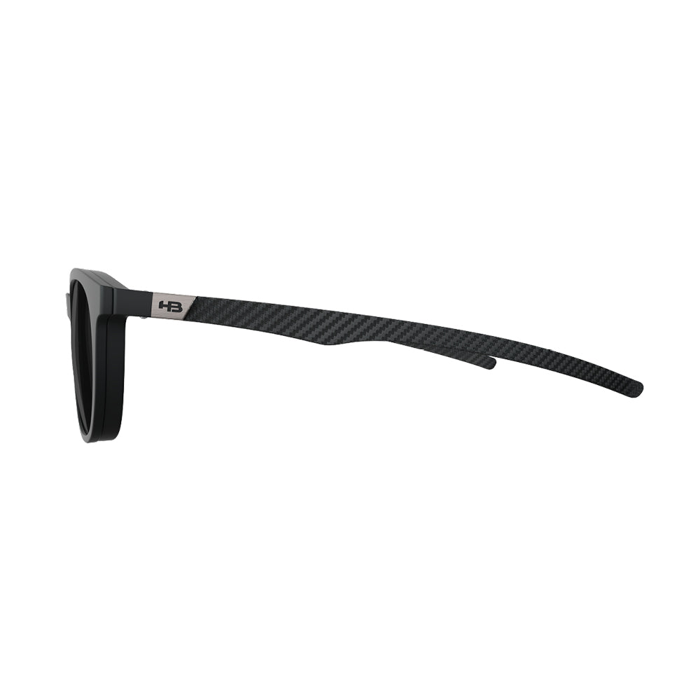 Óculos de Grau HB Duotech 0253 Clip On Matte Black Carbon Fiber/ Gray Polarized Lente 4,9 Cm - Loja HB