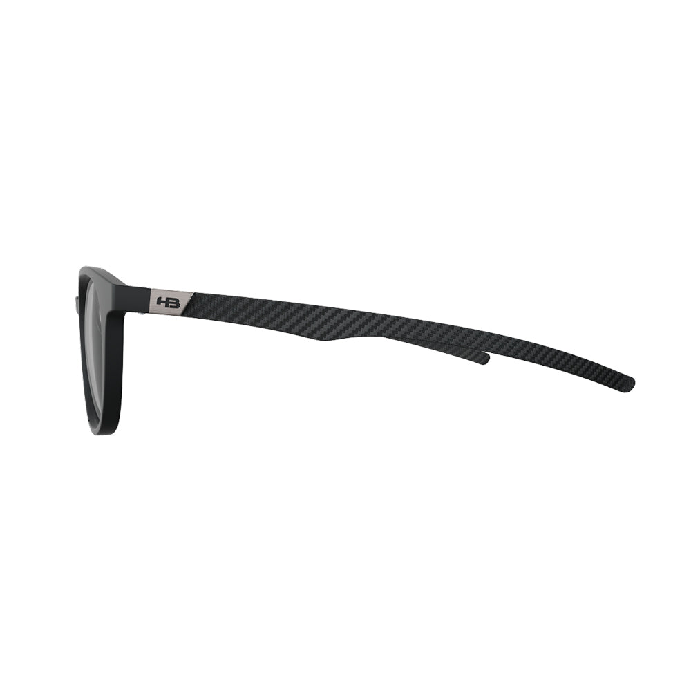 Óculos de Grau HB Duotech 0253 Clip On Matte Black Carbon Fiber/ Gray Polarized Lente 4,9 Cm - Loja HB