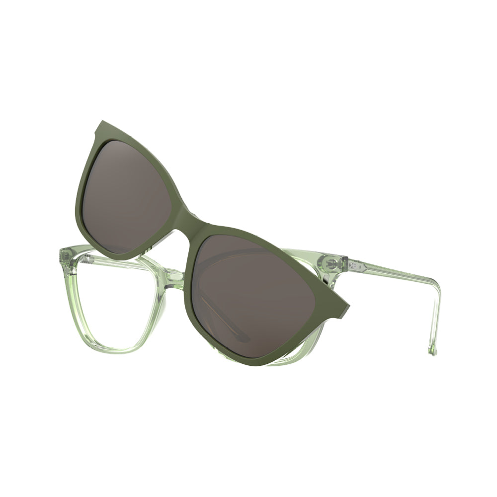 Óculos de Grau HB Swtich 0385 Clip on Light Avocado/ Solid Avocado Polarized