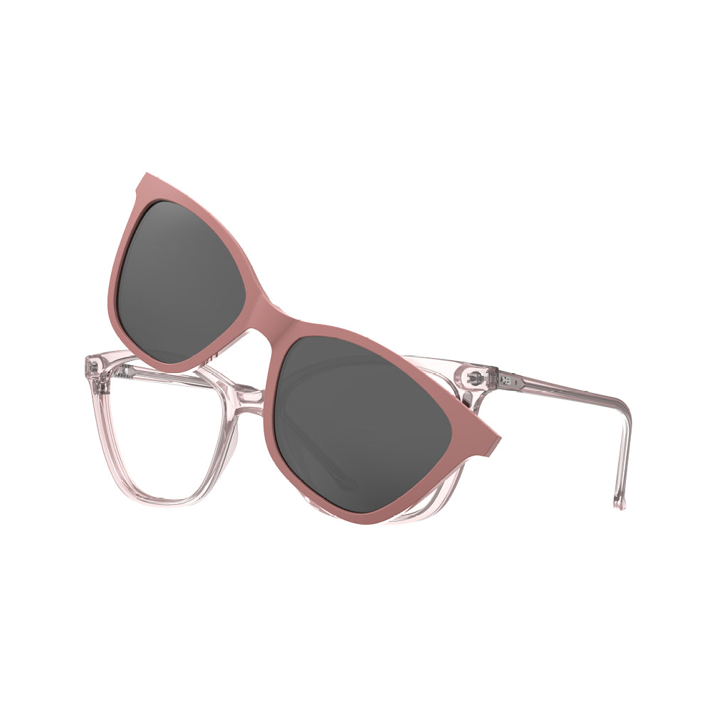 Óculos de Grau Switch 0385 Clip on Light Rose/ Solid Rose Polarized