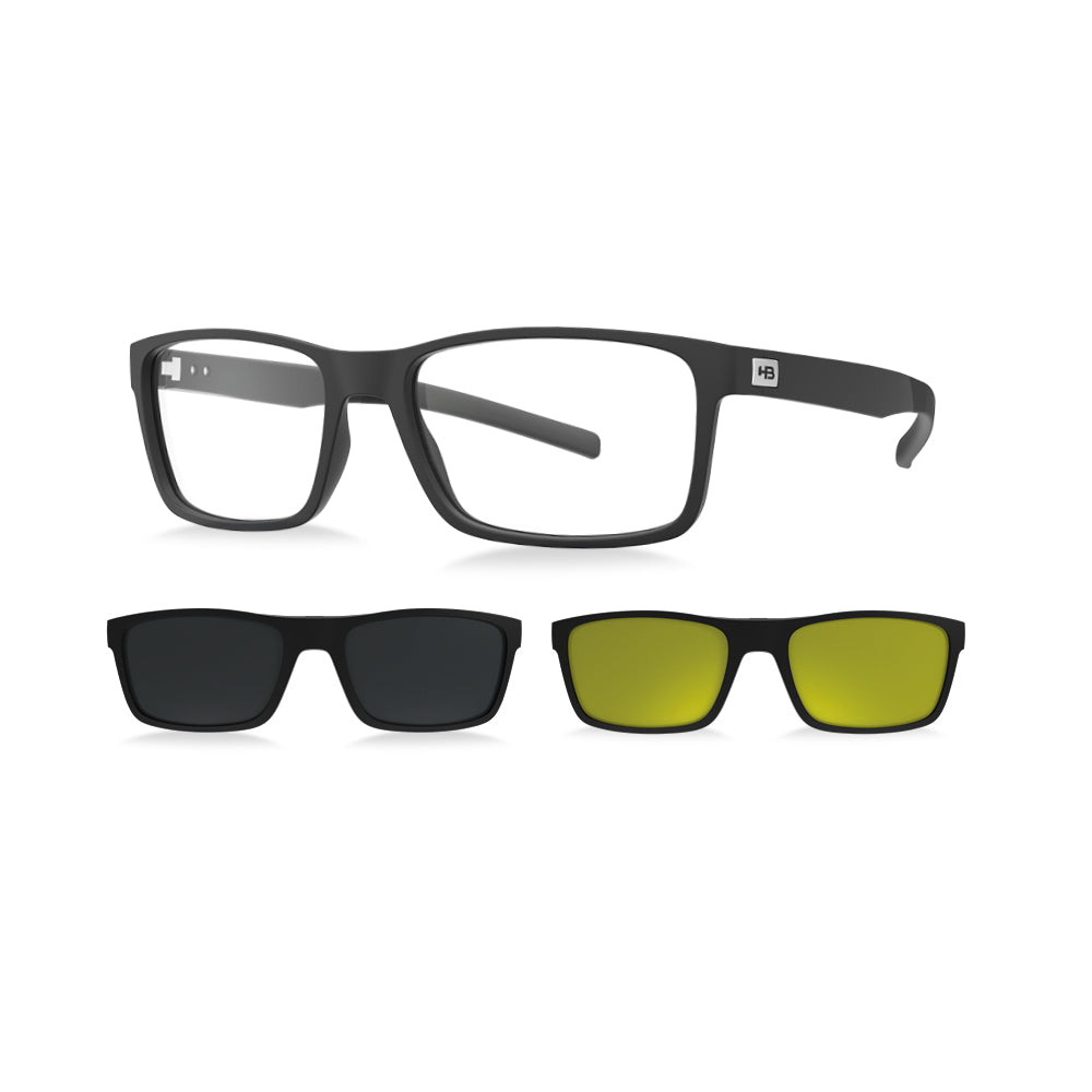 Óculos de Grau HB Switch 0426 Clip on Matte Black/ Gray/ Night Drive