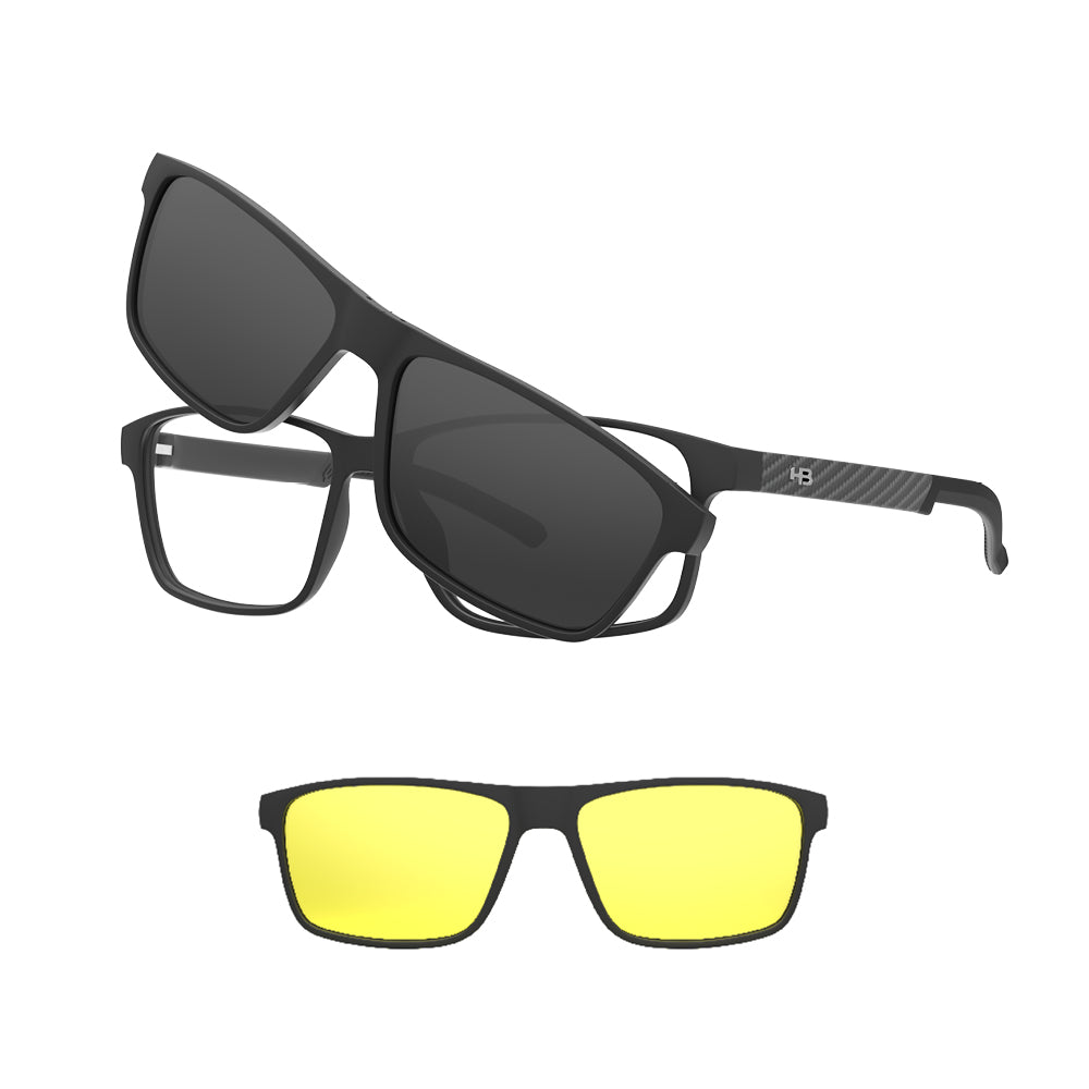 Óculos de Grau HB Switch 0538 Clip on M Print Carbon Fiber Gray/ Night Drive