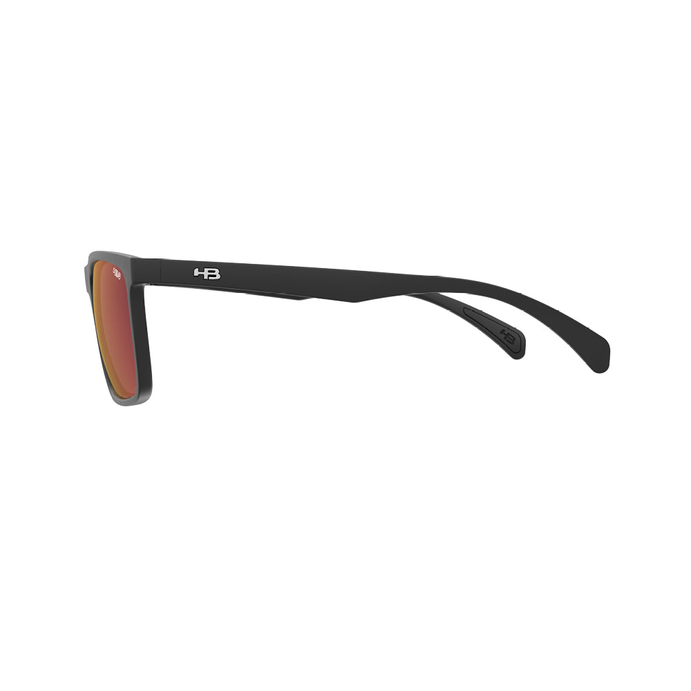 Óculos de Sol HB Iconic Matte Black Red Chrome Polarized Glass