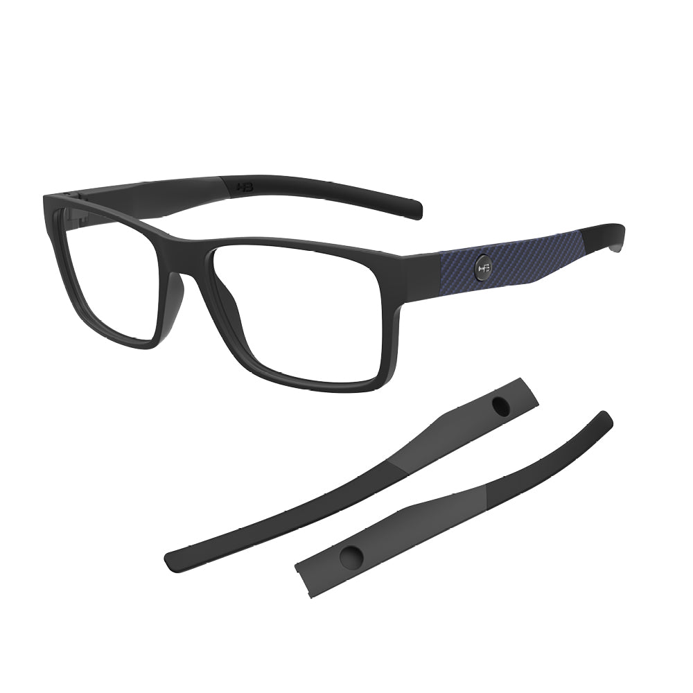 Óculos de Grau HB Polytech 0546 M Black+Haste M Blue Print Carbon Fiber Demo