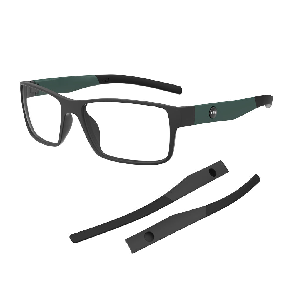 Óculos de Grau HB Troca Haste Polytech 0552 Matte Black + H M Milit Green