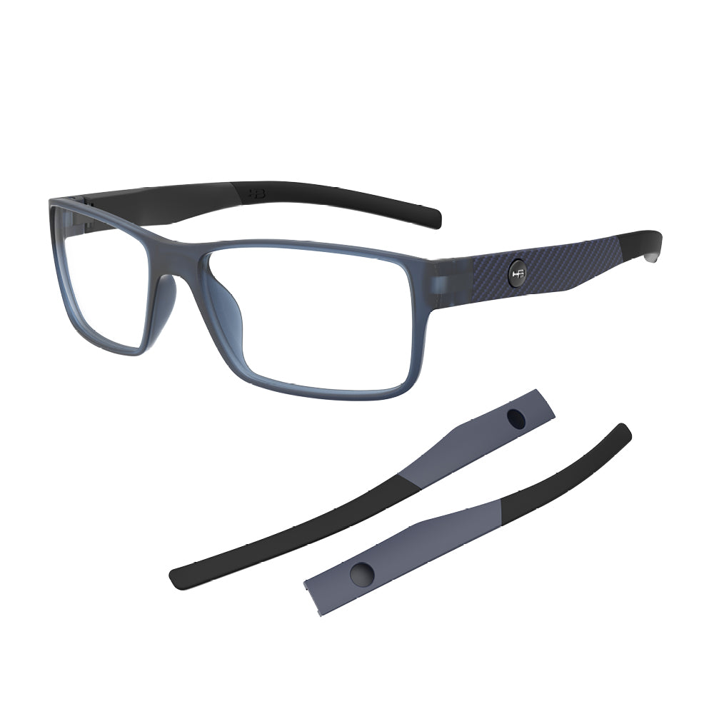 Óculos de Grau HB Troca Haste Polytech 0552 M New Marine + H Matte Navy + H P Carbon M FIber