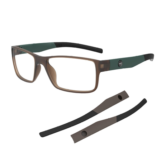 Óculos de Grau HB Troca Haste Polytech 0552 M Clear Cof + H M Milit Green + M CAF