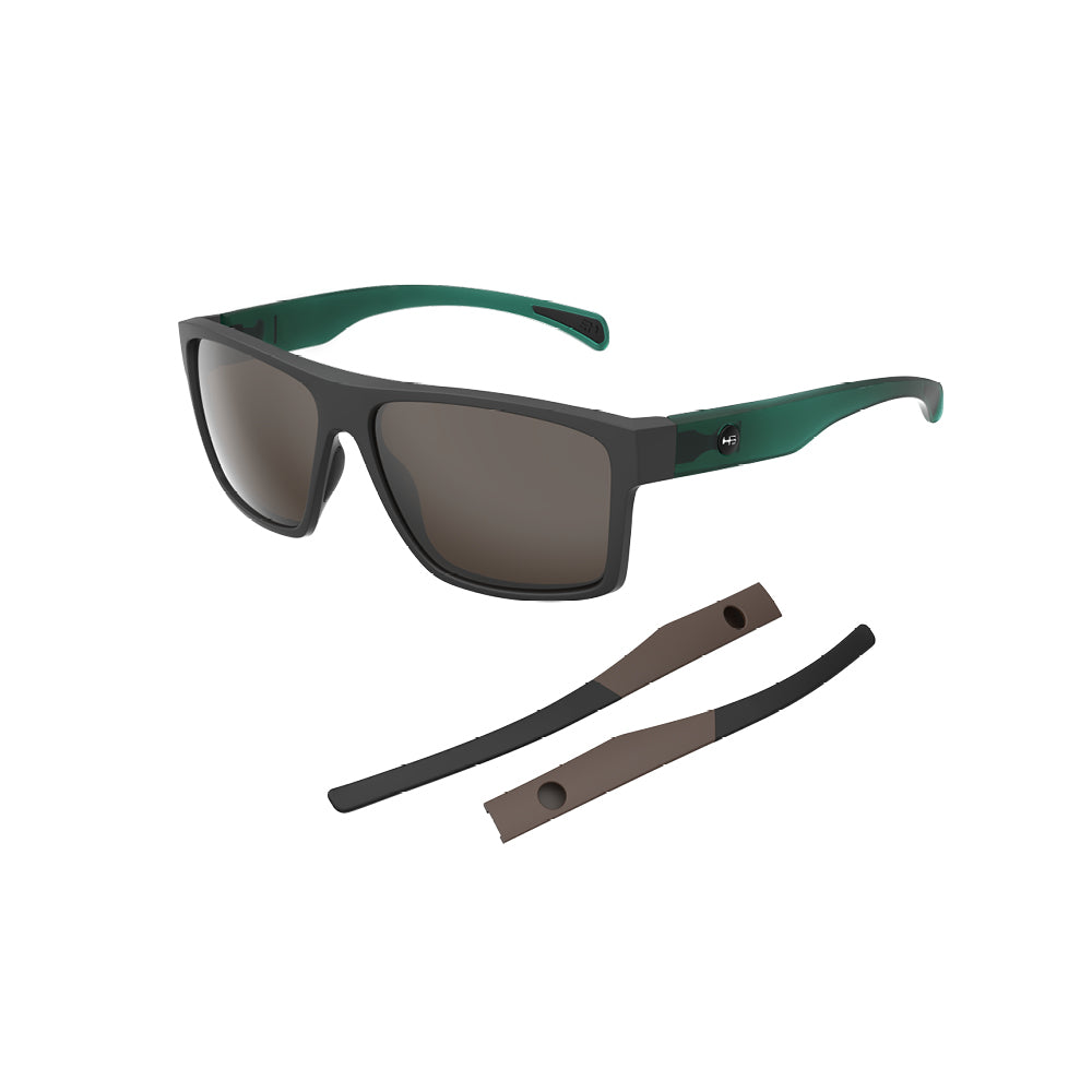 Óculos de Sol HB Troca Haste Happy M Black + H Lands Green + Solid Coffe Brown