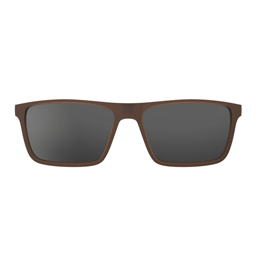 Clip On para Óculos de Grau HB Switch 0531 M Clear Coffee Polarized Gray