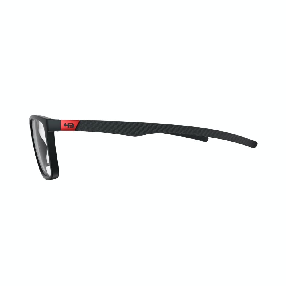 Óculos de Grau Hb Duotech 93138 Matte Black Carbon Fiber D. Red