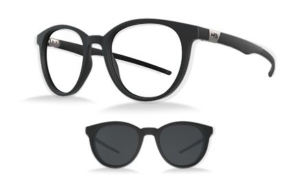 Óculos de Grau Switch HB Duotech 0253 Clip On Matte Black/ Gray Polarized