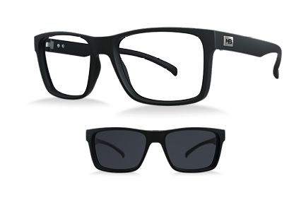 Óculos de Grau HB Switch 0339 Clip On Matte Black/ Gray Polarized