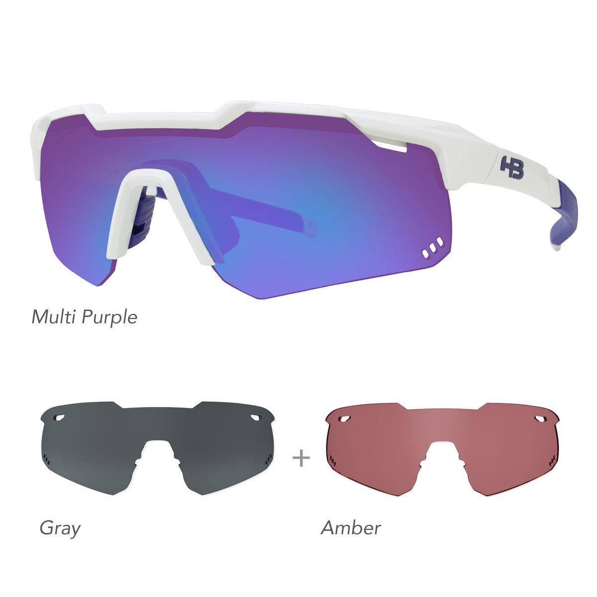 Óculos de Sol HB Shield Evo M Kit Mountain 03 M PUR, GRA, AMB