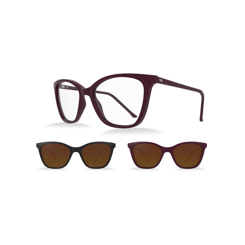 Óculos de Grau HB Switch 0385 Passionate/ Black/ Polarized Brown