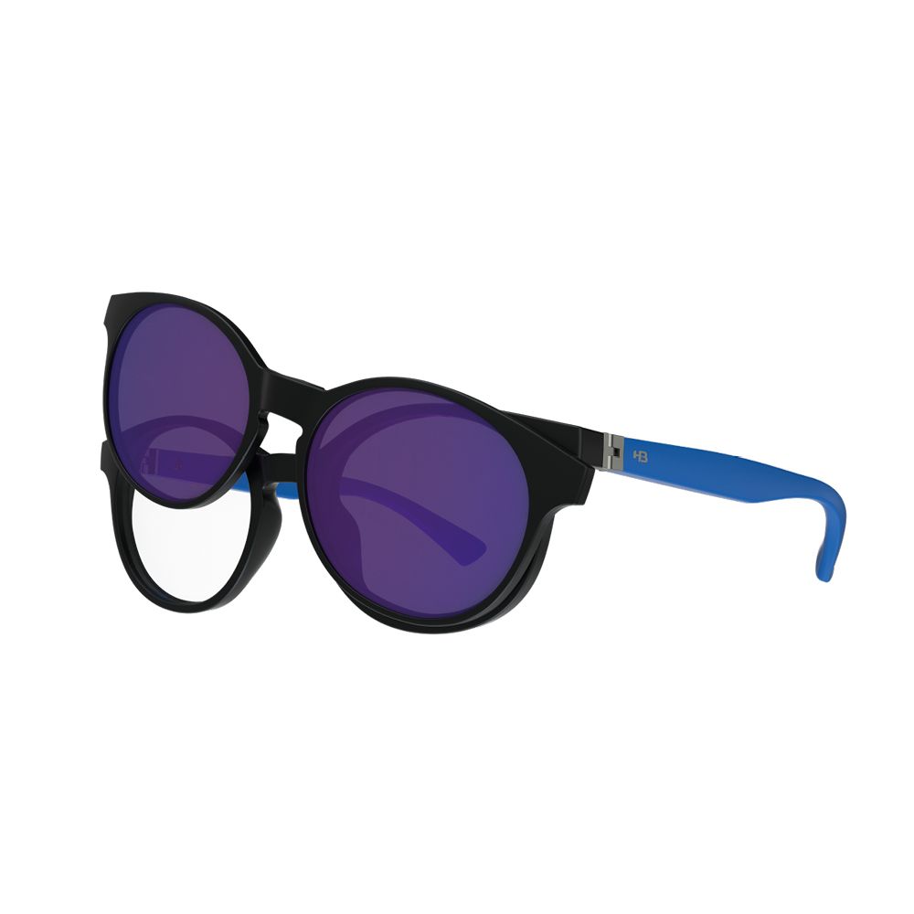 Óculos de Grau HB Switch 0456 Black/ Matte Blue/ Polarized Blue - Armação