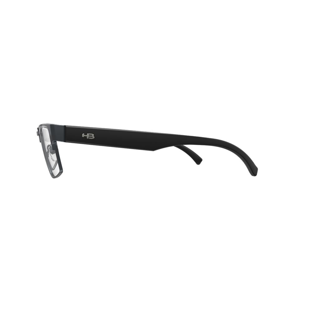 Óculos de Grau HB Duotech 0462 Retangular Matte Graphite/ Matte Black - Grau - TAM 53 mm
