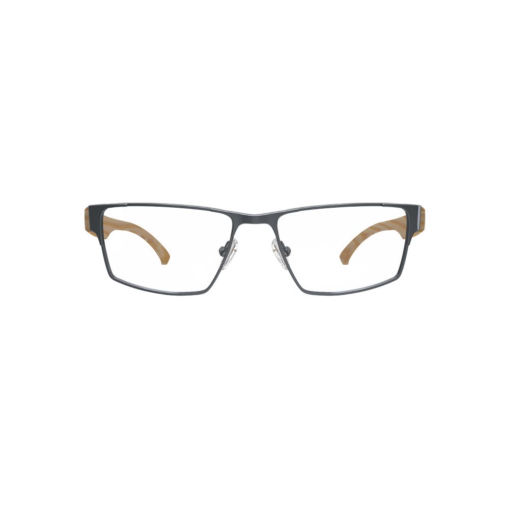 Óculos de Grau HB Duotech 0462 Retangular Matte Graphite/ Wood