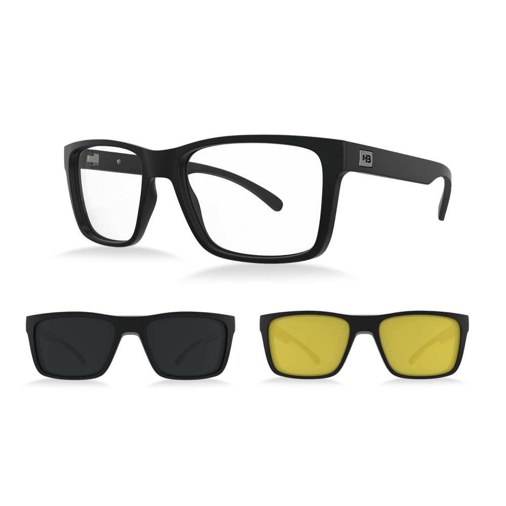 Óculos de Grau HB SWITCH 0472 Clip on Matte Black/ Gray/ Night Drive