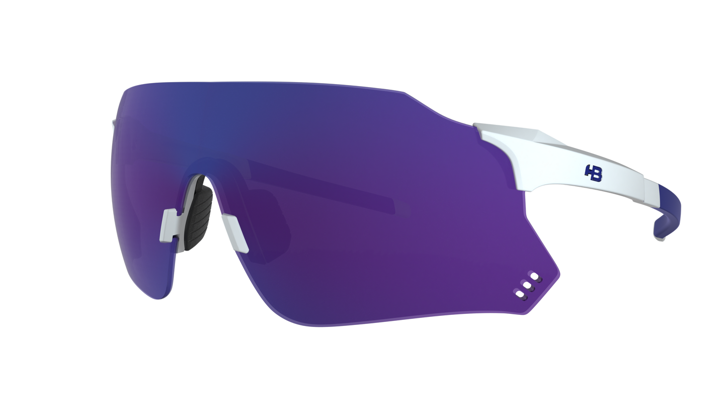 Óculos de Sol HB Quad X 2.0 - Pearled White/ Blue Chrome - Loja HB