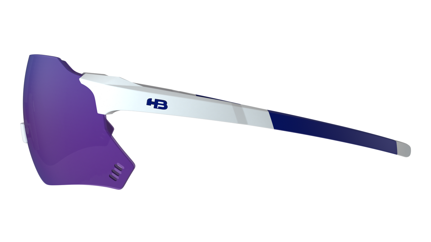 Óculos de Sol HB Quad X 2.0 - Pearled White/ Blue Chrome - Loja HB