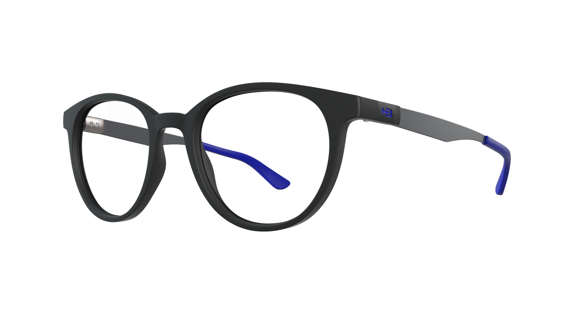 Óculos de Grau HB Duotech 0253 Clip On Matte Black D. Blue/ Blue Polarized Lente 4,9 Cm - Loja HB