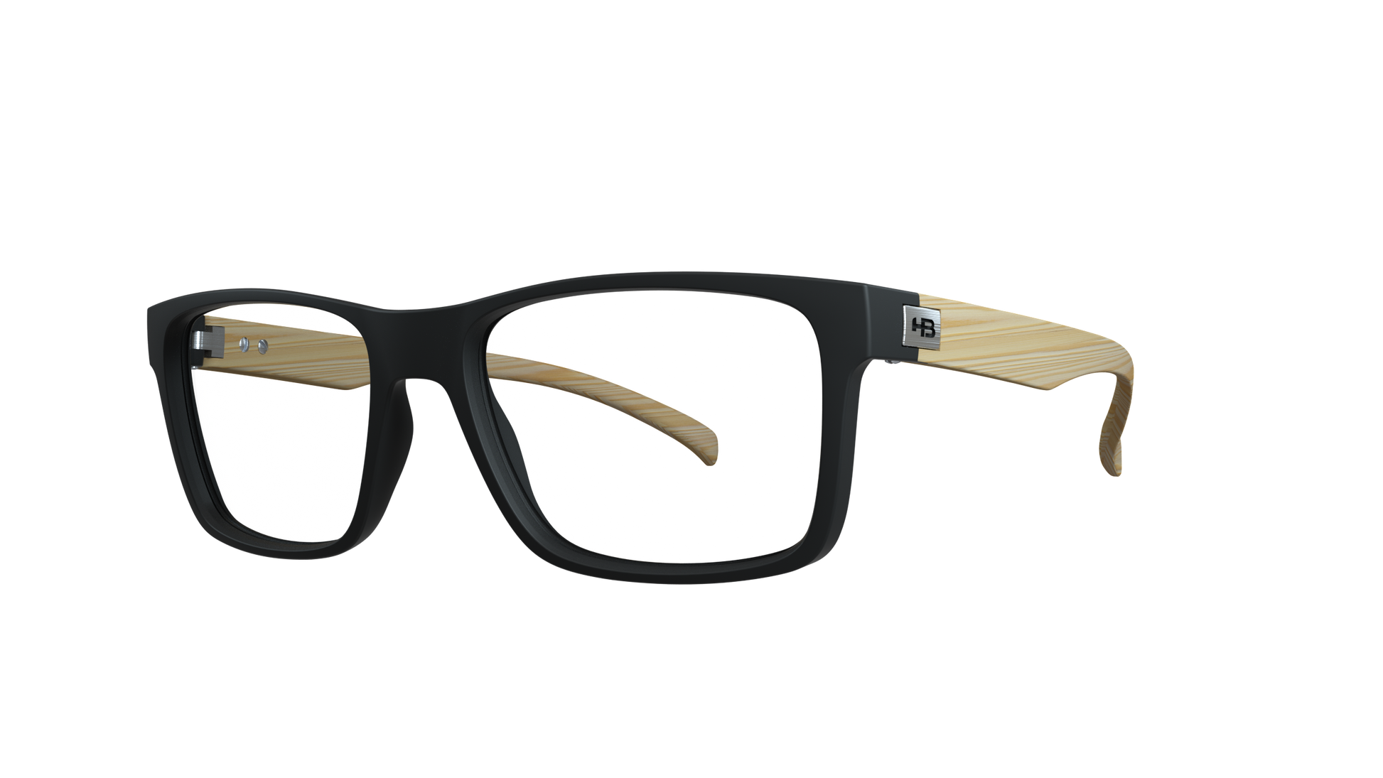 Óculos de Grau HB Polytech 0339 Clip On Matte Black Wood/ Gray Polarized Lente 5,3 Cm - Loja HB