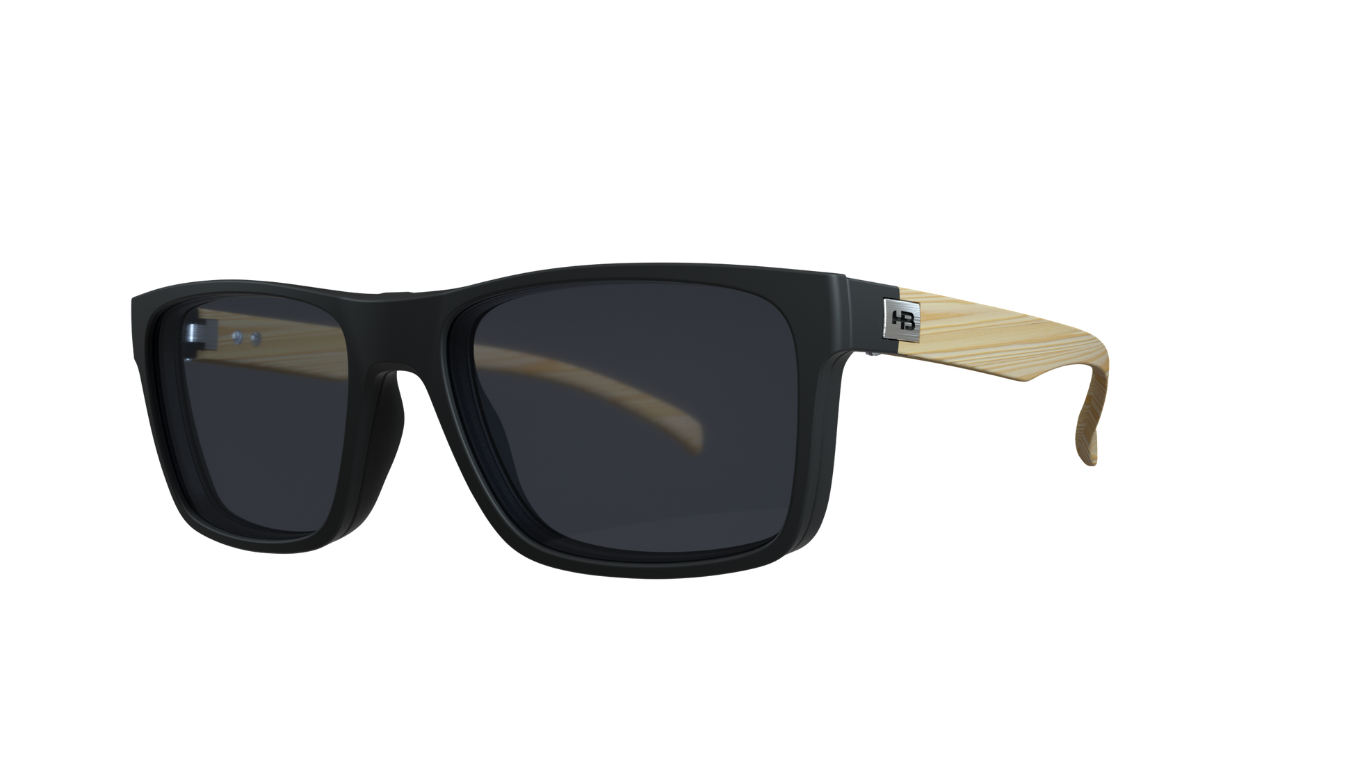 Óculos de Grau HB Polytech 0339 Clip On Matte Black Wood/ Gray Polarized Lente 5,3 Cm - Loja HB