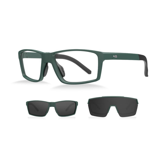 Óculos de Grau HB Presto 2.0 Clip on M Military Green/ Gray - Grau - 56 mm