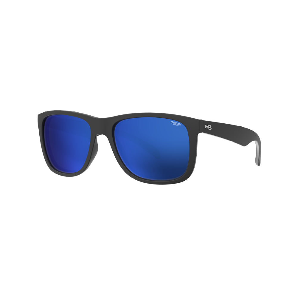 Óculos de Sol HB Ozzie Matte Black Blue Chrome Polarized Glass