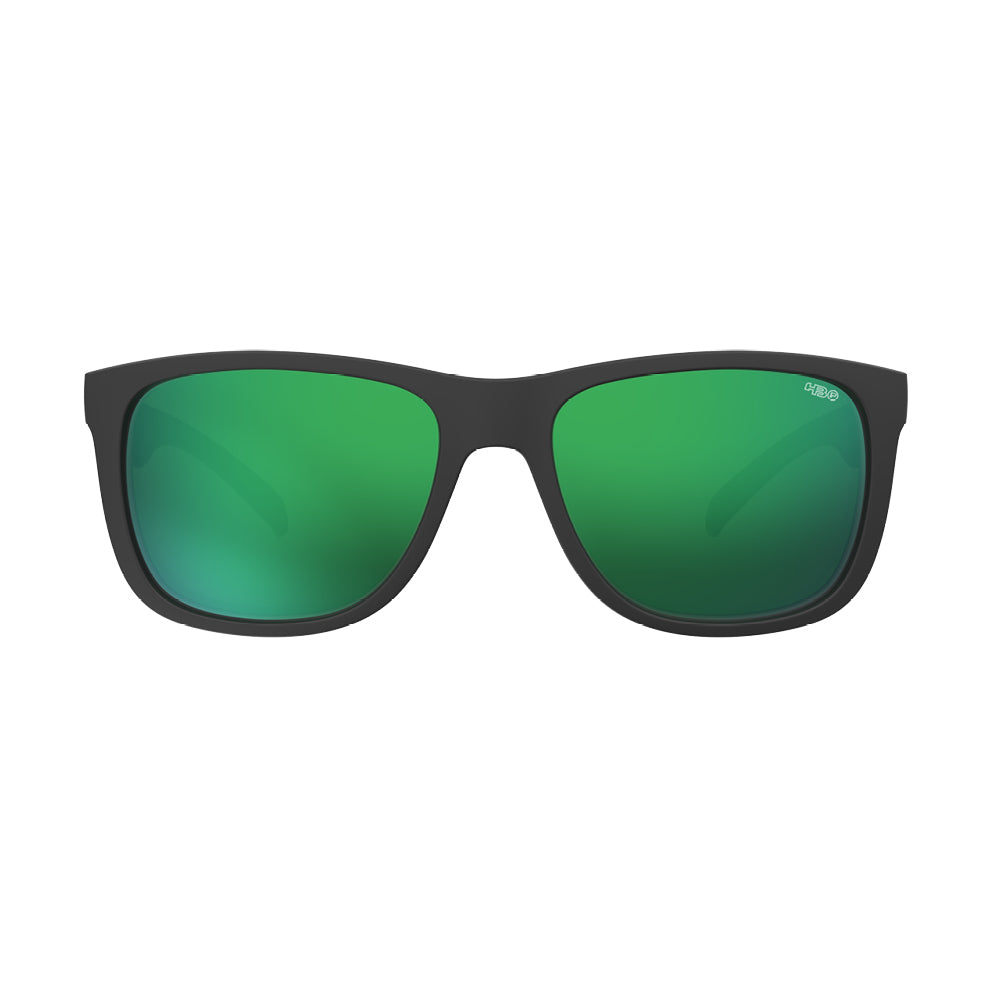 Óculos de Sol HB Ozzie Matte Black Green Chrome Polarized Glass