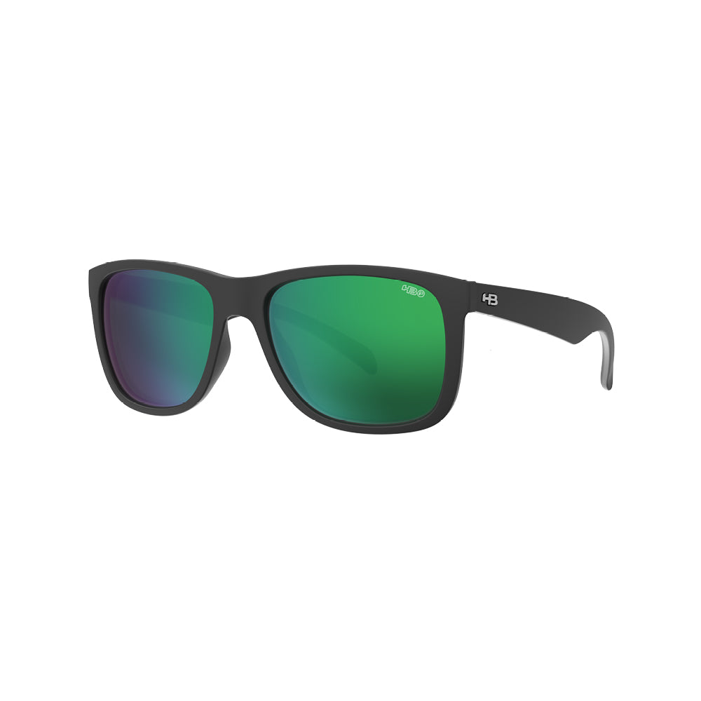 Óculos de Sol HB Ozzie Matte Black Green Chrome Polarized Glass
