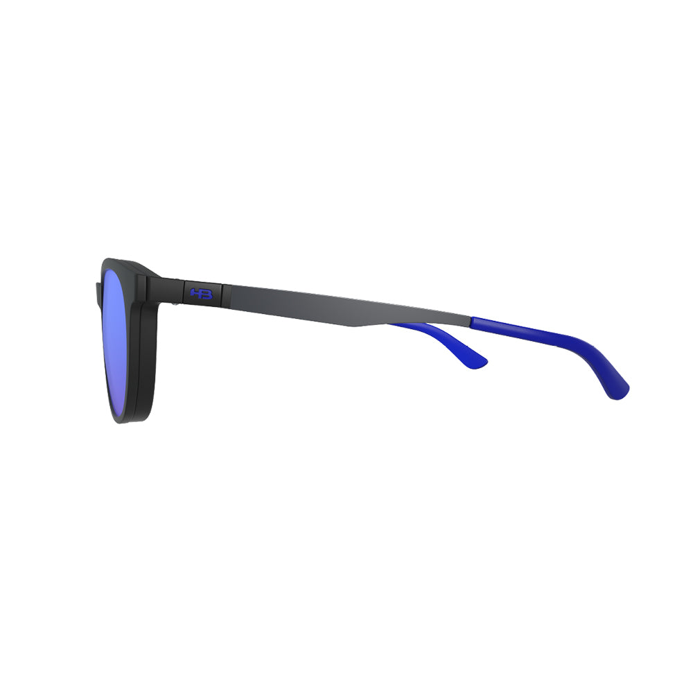 Óculos de Grau HB Duotech 0253 Clip On Matte Black D. Blue/ Blue Polarized Lente 4,9 Cm - Loja HB