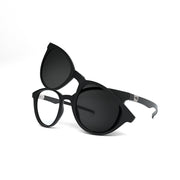 Óculos de Grau HB Duotech 0253 Clip On Matte Black/ Gray Polarized Lente 4,9 Cm