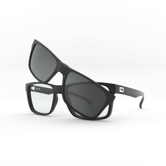 Óculos de Grau HB Polytech 0339 Clip On Matte Black/ Gray Polarized Lente 5,3 Cm - Loja HB