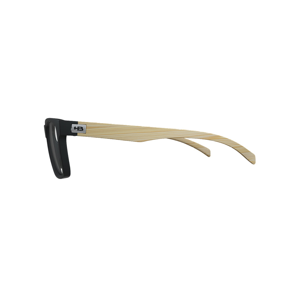 Óculos de Grau HB Polytech 0339 Clip On Matte Black Wood/ Gray Polarized Lente 5,3 Cm - Loja HB