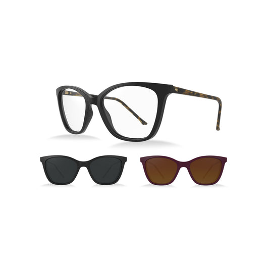Óculos de Grau HB Switch 0385 Gloss Black Havanna/Black Pass/ Polarized Gray