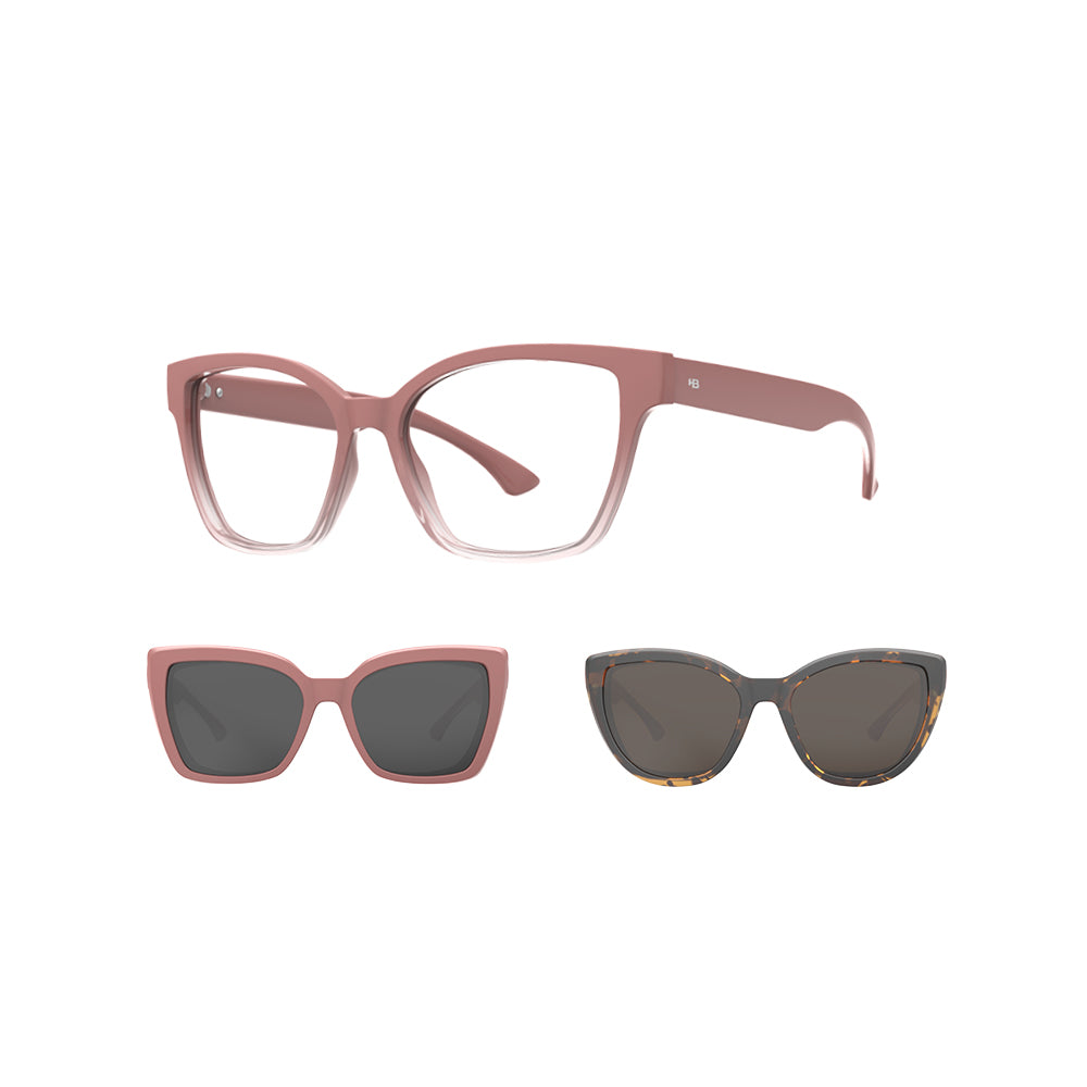 Óculos de Grau HB Swtich 0403 Grad Lig Rose QSolid Rose Havana Polarized