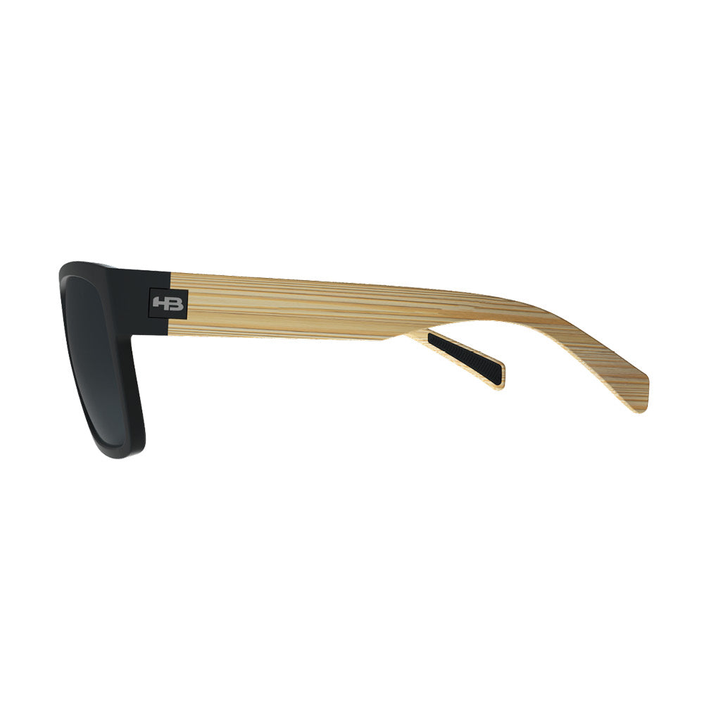 HB Would 2.0 Matte Black Wood Polarized Gray - Solar - TAM 55 mm