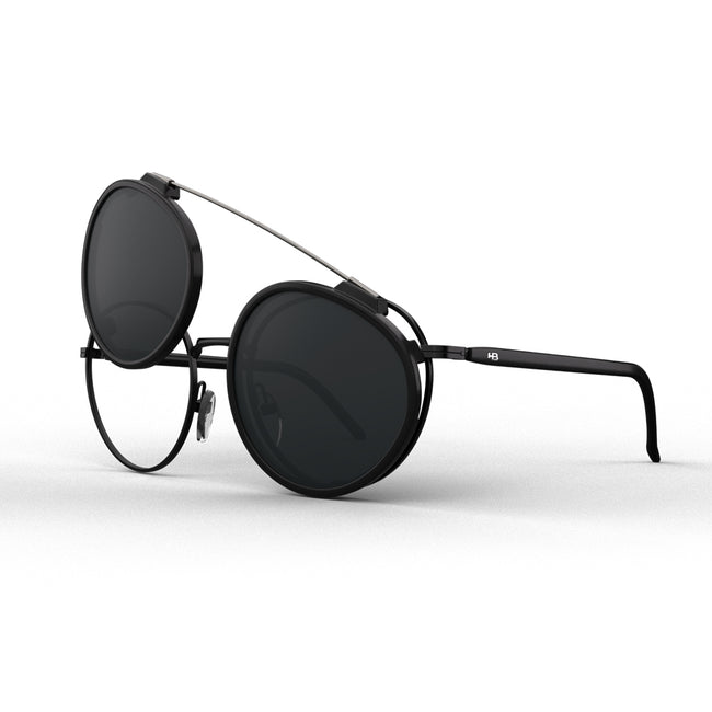 Óculos de Grau HB 0420 Clip On Matte Black/ Gray Polarizado