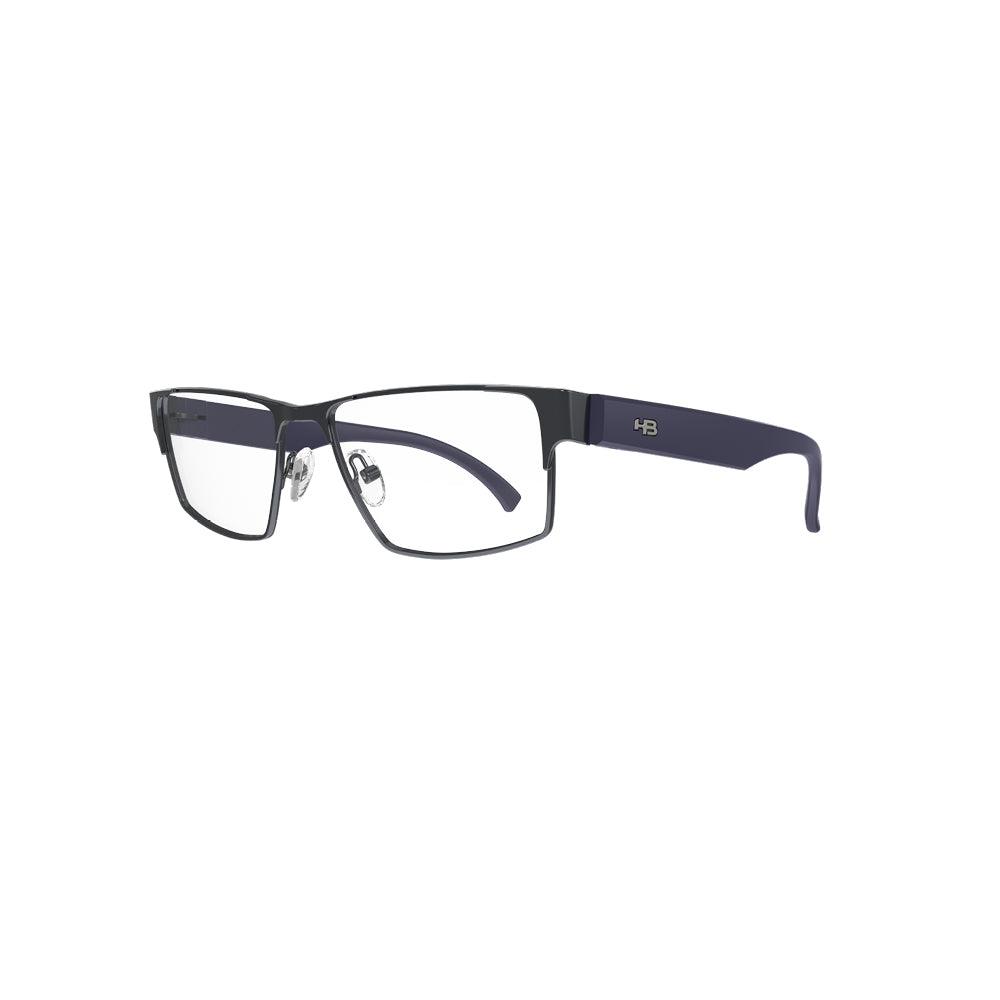 Óculos de Grau HB Duotech 0462 Retangular Matte Graphite/ Matte Navy - Grau - TAM 53 mm - Loja HB