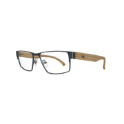 Óculos de Grau HB Duotech 0462 Retangular Matte Graphite/ Wood - Grau - TAM 53 mm - Loja HB