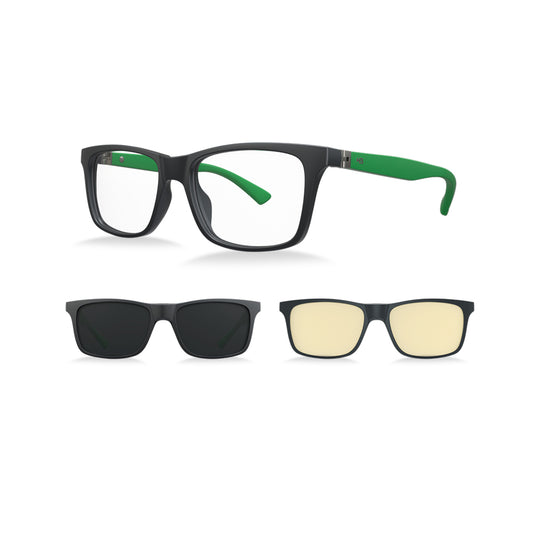 Óculos de Grau HB Switch 0481 Clip on M Grap/ M S Green Gray/ Gamer