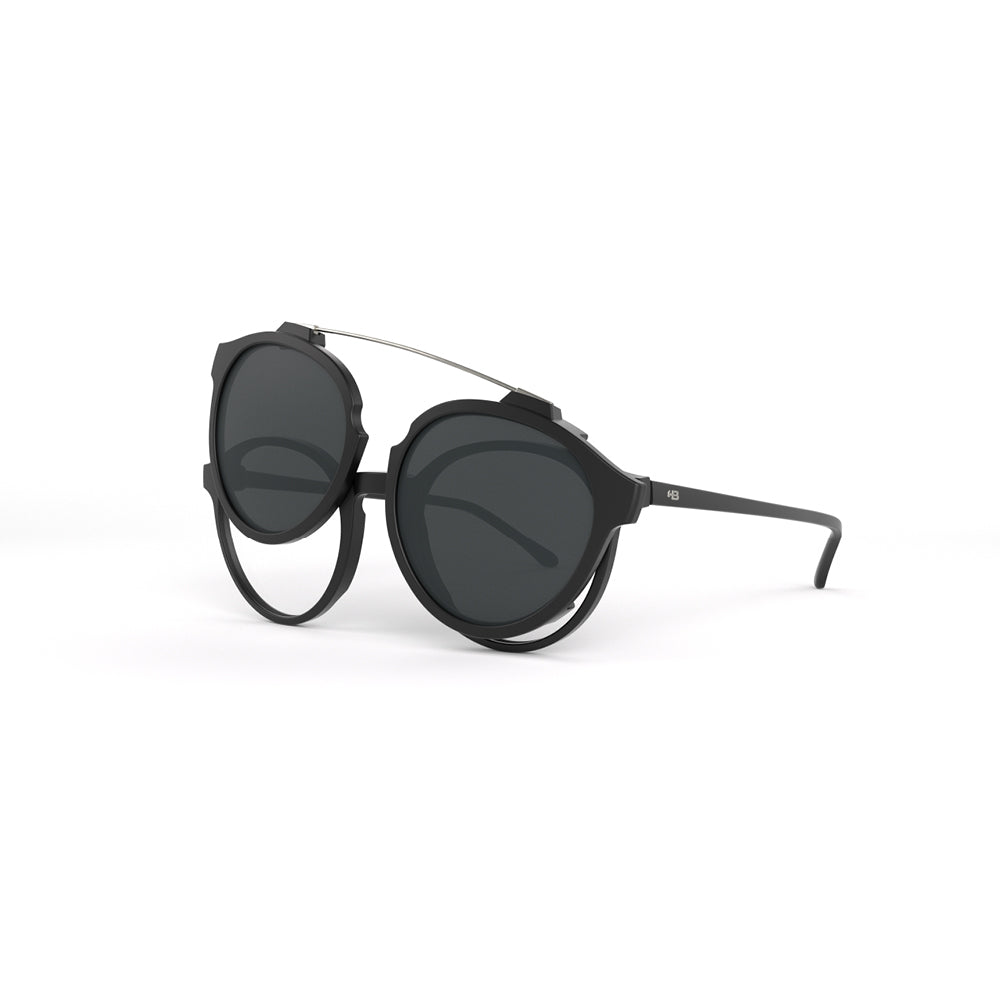 Armação de Grau HB Switch Clip on 0492 Matte Black/ Gray Polarized Lente 4,7 cm - Loja HB