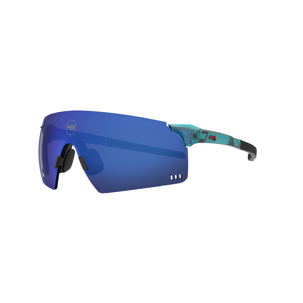 Óculos de Sol HB QUAD R 2.0 Gloss Pine Green Nose Matte Black / Blue Chrome