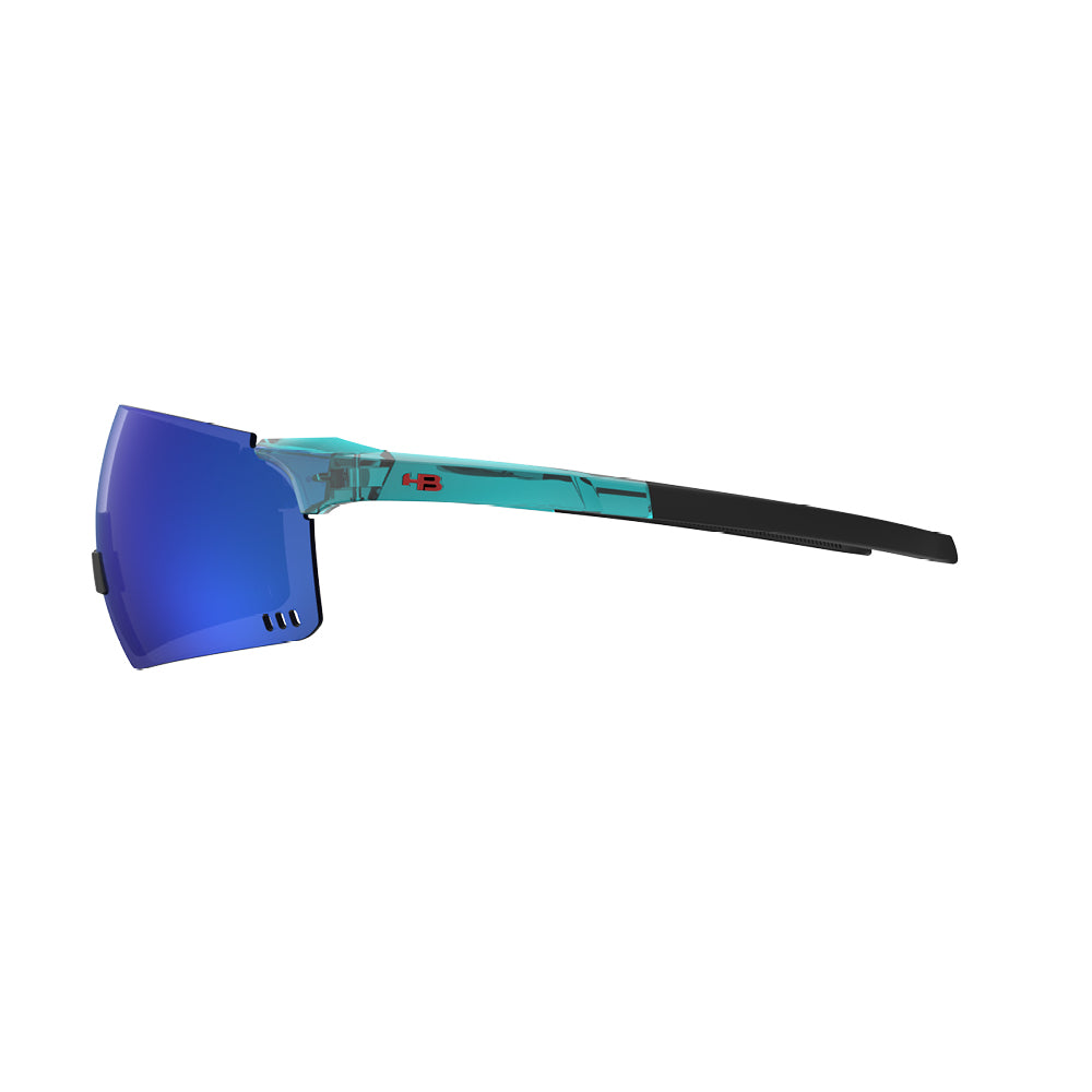 Óculos de Sol HB QUAD R 2.0 Gloss Pine Green Nose Matte Black / Blue Chrome